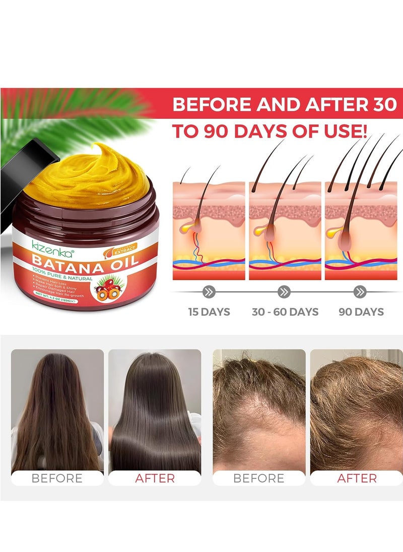 100% Natural Raw Batana Oil for Hair Growth,Organic Pure Batana Oil Prevent Hair Loss, Batana Oil Hair Growth, Batana Hair Oil Sourced from Honduras, Eliminates Split Ends-4.2 oz