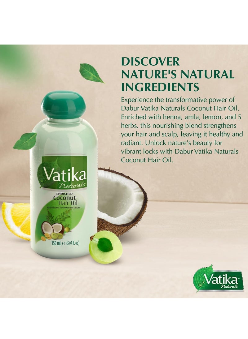 Dabur Vatika Enriched Coconut Hair Oil 150ml (Pack of 2)