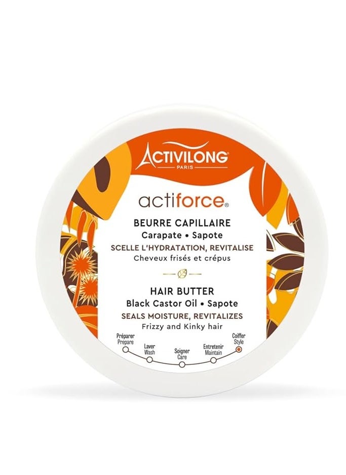 Actiforce Hair Butter Black Castor Oil Mamey Sapote - Nourish, Protect, and Revitalize Your Hair - Seal in Moisture for Healthy and Vibrant Locks – 100 ml