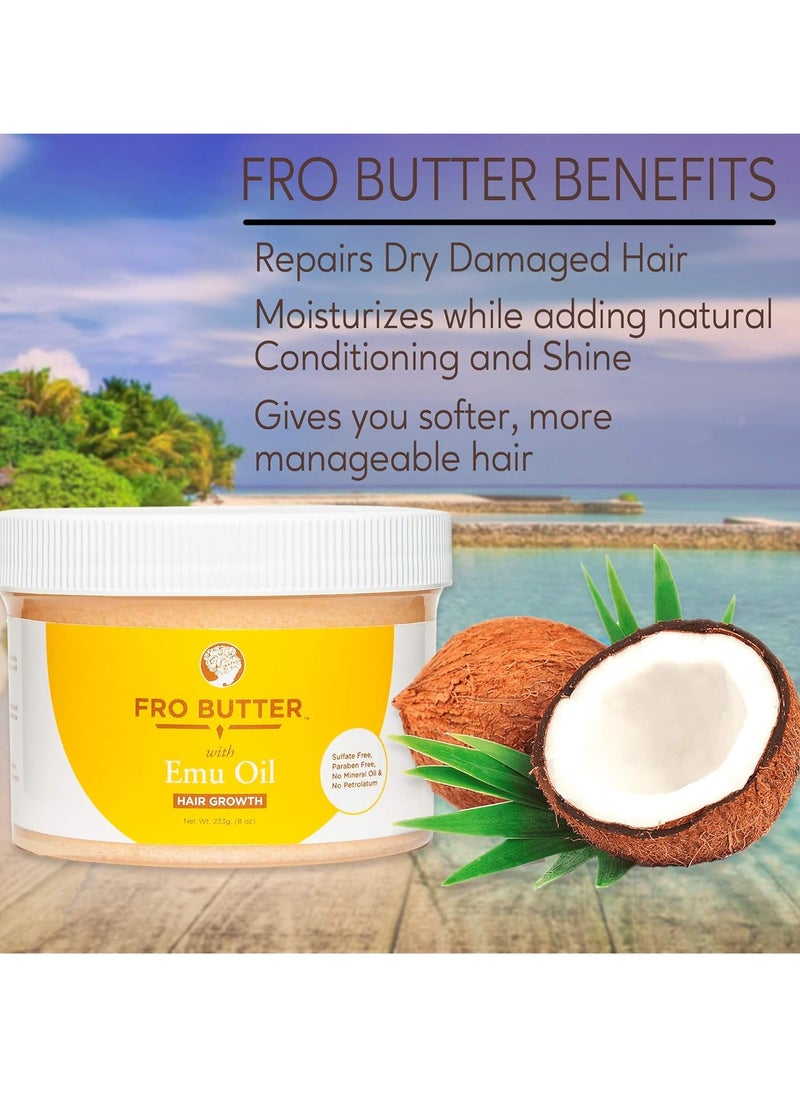 with Emu Oil-All Natural and Organic Hair Butter