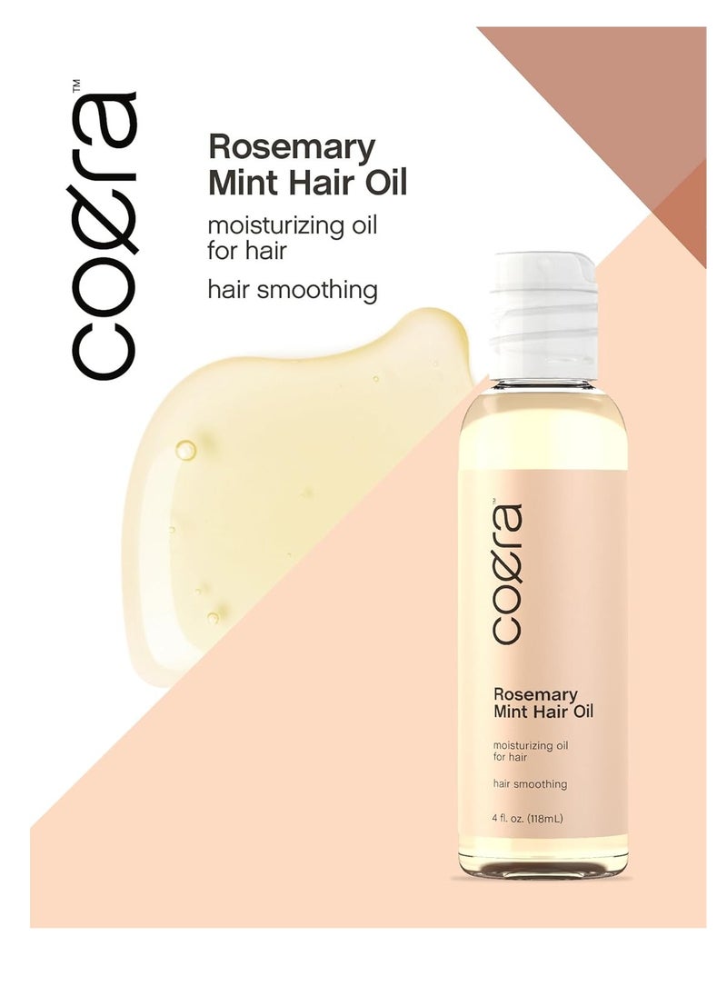 Coera Rosemary Mint Hair Oil | 4 fl oz | Hydrating and Moisturizing for Hair | Free of Parabens, SLS, & Fragrances