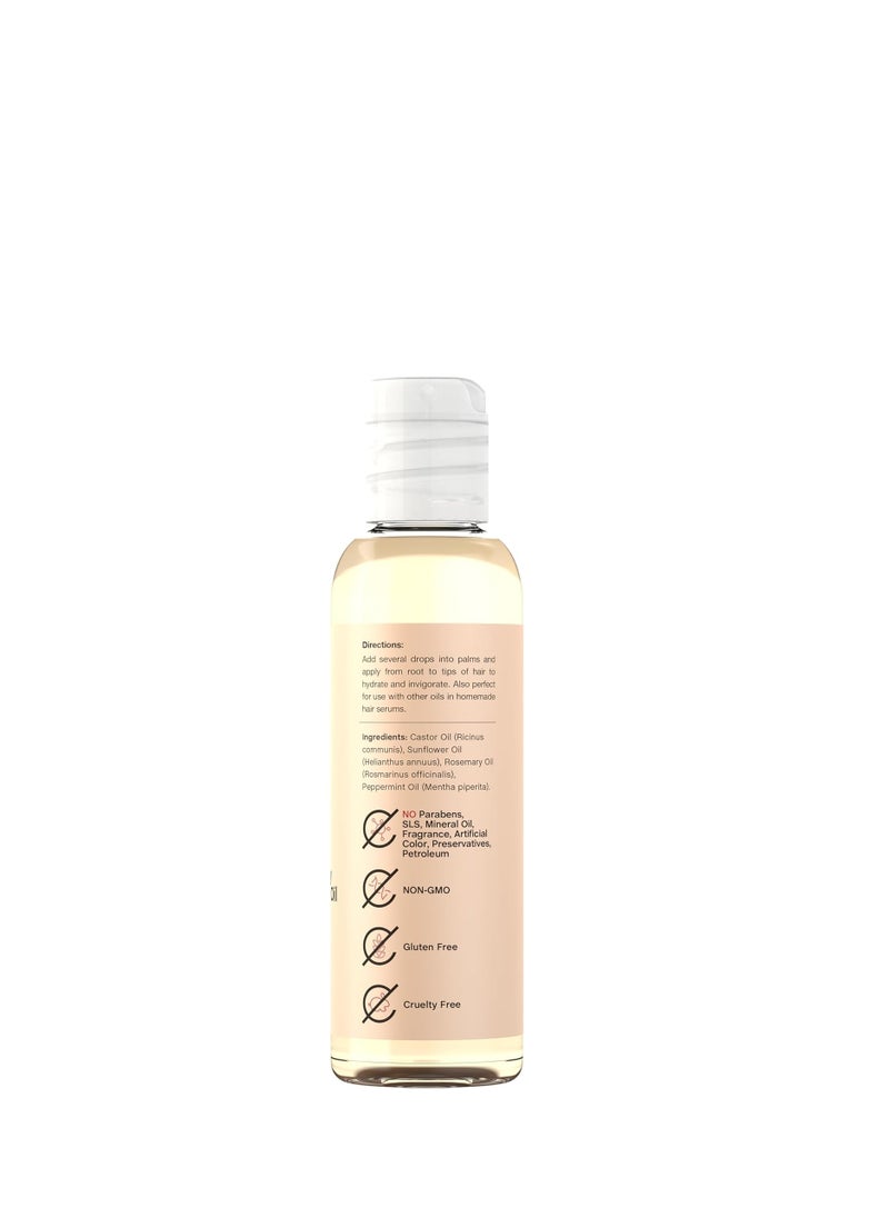 Coera Rosemary Mint Hair Oil | 4 fl oz | Hydrating and Moisturizing for Hair | Free of Parabens, SLS, & Fragrances