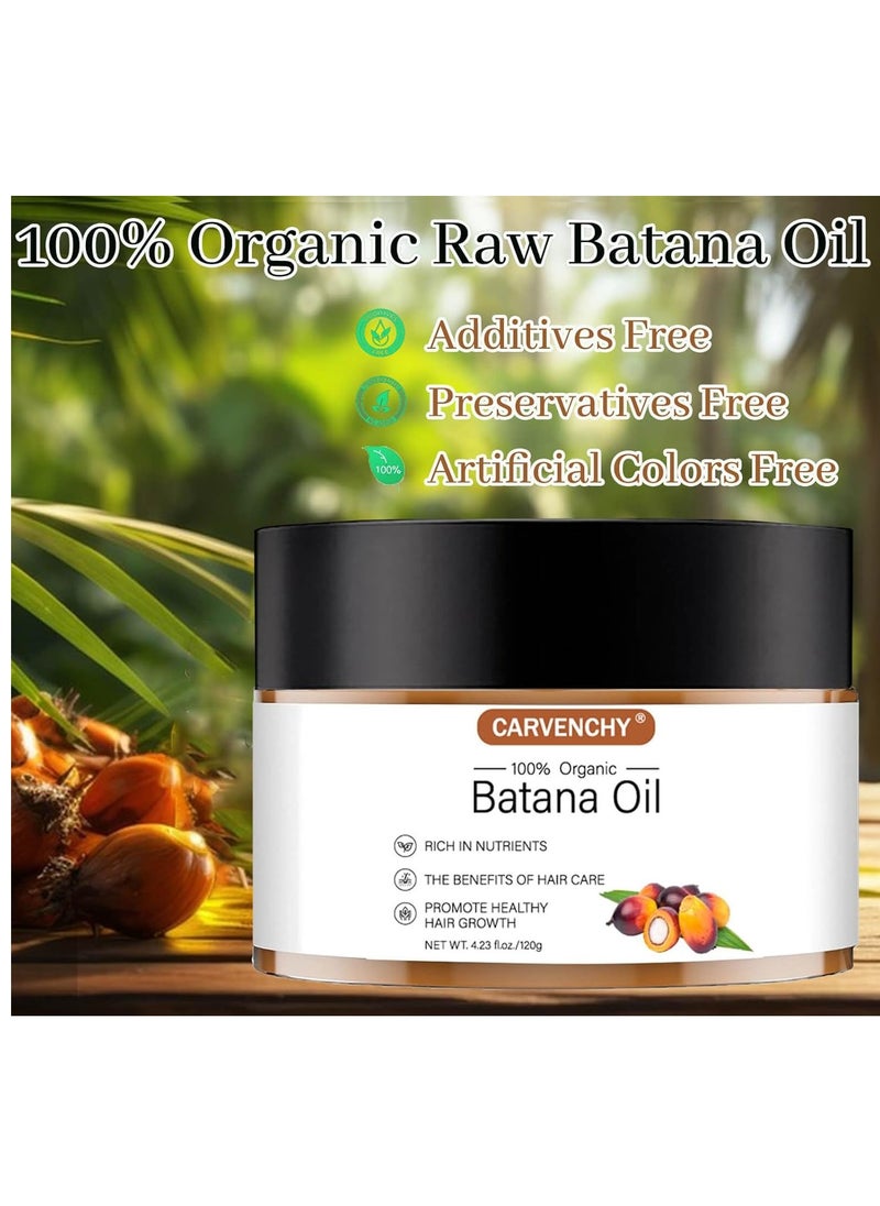 Raw Batana Oil for Hair Growth,100% Natural Batana Oil Sourced from Honduras Unrefined Promotes Hair thickness for Men & Women Moisturize Scalp, Restore Dry Damaged Hair 4.2 OZ