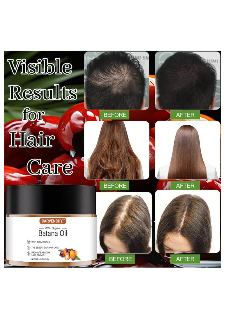Raw Batana Oil for Hair Growth,100% Natural Batana Oil Sourced from Honduras Unrefined Promotes Hair thickness for Men & Women Moisturize Scalp, Restore Dry Damaged Hair 4.2 OZ