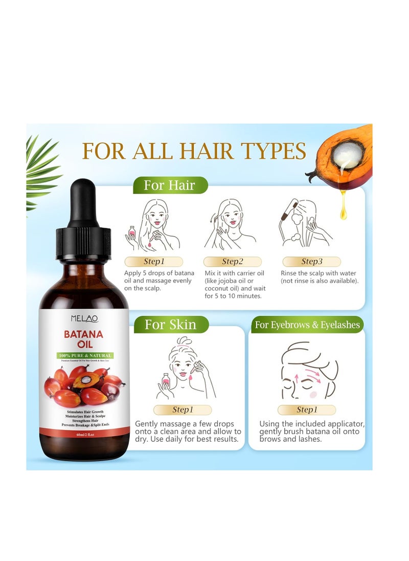 Mererke_Pretty Organic Raw Batana Oil For Hair Growth & Skin Care, Prevents Breakage & Split Ends, Moisturizes Hair & Scalp, For All Hair Typesc