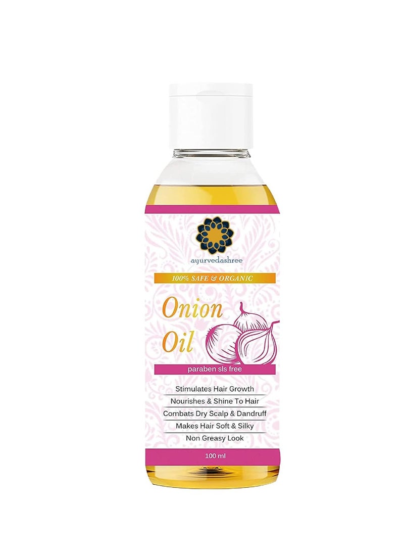 Hair Oil with Red Onion, Black Seed, Coconut, Almond, and Sesame - 100 Ml 3.38 fl oz - Natural Ingredients, Healthy Scalp, Shine, and Growth Support