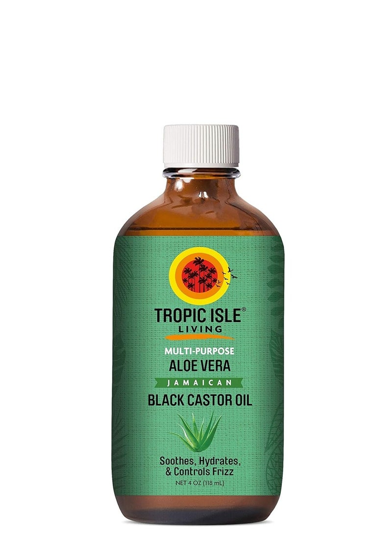 Herbal Collection Jamaican Black Castor Oil (Aloe Vera) 4oz | Soothing and Hydrating Oil for Hair, Skin & Scalp | Promotes Hair Growth, Calms Irritation, and Moisture | Paraben-Free & Cruelty-Free