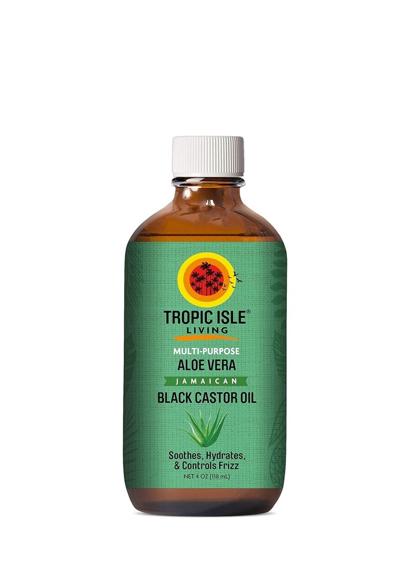 Herbal Collection Jamaican Black Castor Oil (Aloe Vera) 4oz | Soothing and Hydrating Oil for Hair, Skin & Scalp | Promotes Hair Growth, Calms Irritation, and Moisture | Paraben-Free & Cruelty-Free