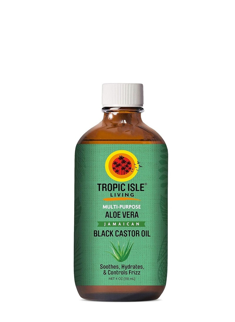 Herbal Collection Jamaican Black Castor Oil (Aloe Vera) 4oz | Soothing and Hydrating Oil for Hair, Skin & Scalp | Promotes Hair Growth, Calms Irritation, and Moisture | Paraben-Free & Cruelty-Free