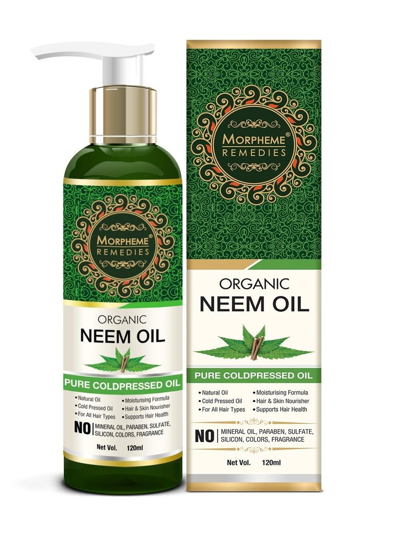 Morpheme Remedies Pure Organic Neem Oil ColdPressed Oil for Hair & Skin 120ml