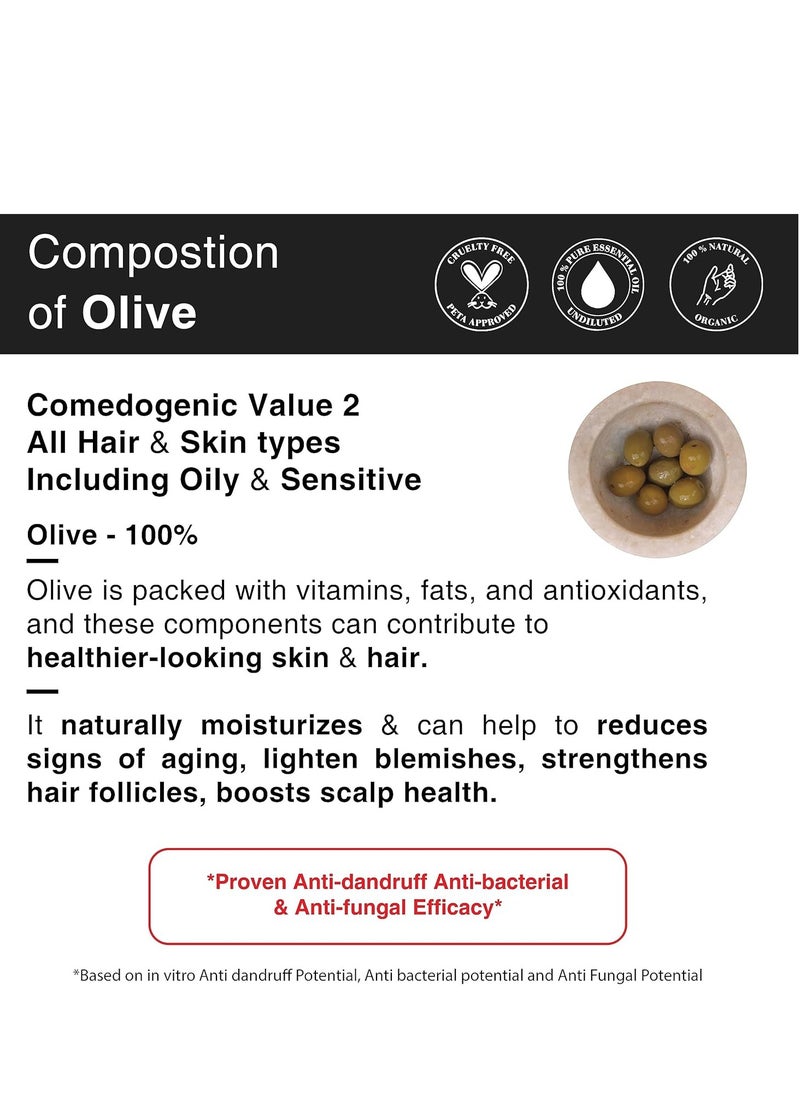 Soulflower Olive Hair Oil, Hair Growth, Skin, Face Massage, Nourishment & Moisturization, Fine Lines & Wrinkles, Strengthen Hair Roots, 100% Pure, Natural & Cold-Pressed, Olive Fruit, Vitamin E, 225ml