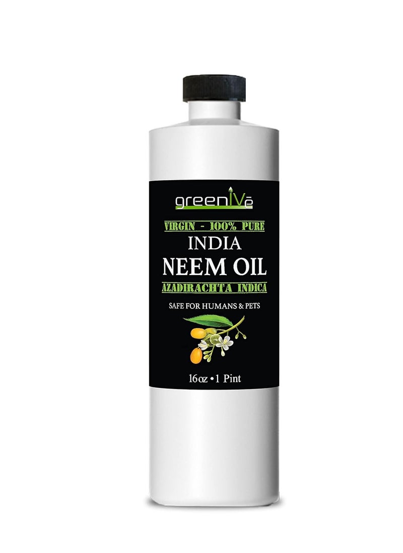 GreenIVe - Neem Oil - 100% Organically Grown Neem Oil - Cold Pressed Virgin Neem Oil - Exclusively on Amazon (16 Ounce)