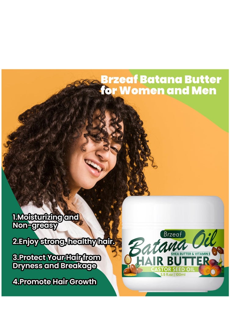 Brzeaf Natural Raw Batana Oil for Women & Men Hair Growth, 3.5 Fluid Ounces - Hair Treatment Oils for All Hair Types, Moisturizing and Nourishing Hair Oil