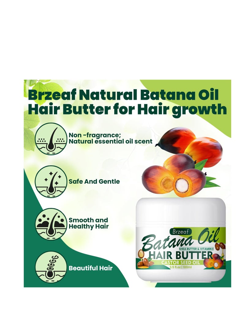 Brzeaf Natural Raw Batana Oil for Women & Men Hair Growth, 3.5 Fluid Ounces - Hair Treatment Oils for All Hair Types, Moisturizing and Nourishing Hair Oil