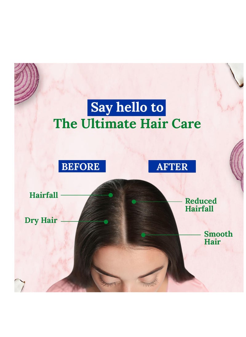 Parachute Advansed Onion Hair Oil with Natural Coconut Oil & Vitamin E, 6.7 Fl.oz. - For Longer, Stronger, Healthier Hair, Promotes Growth, Hair Fall Control, All Hair Types, Blue