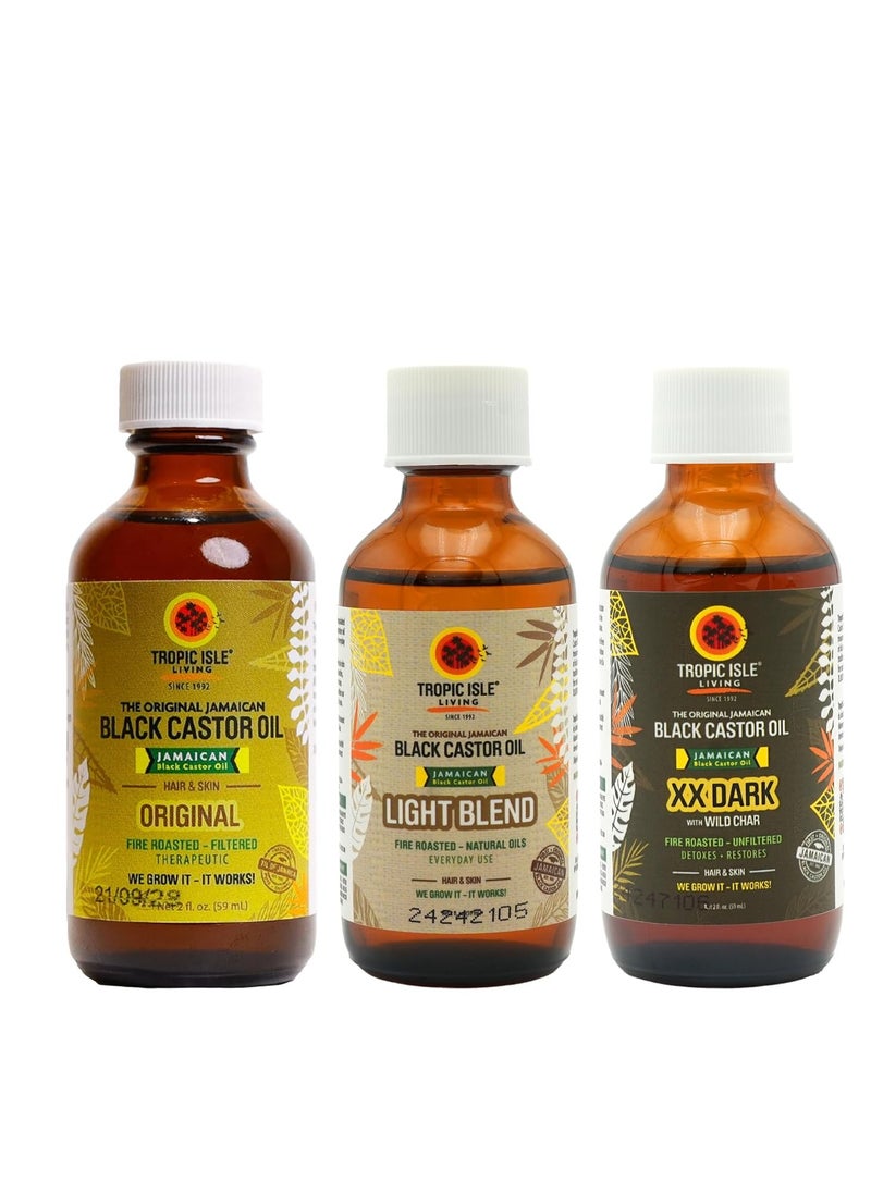 Tropic Isle Living Jamaican Black Castor Oil Collection 2 fl oz - 3 pack