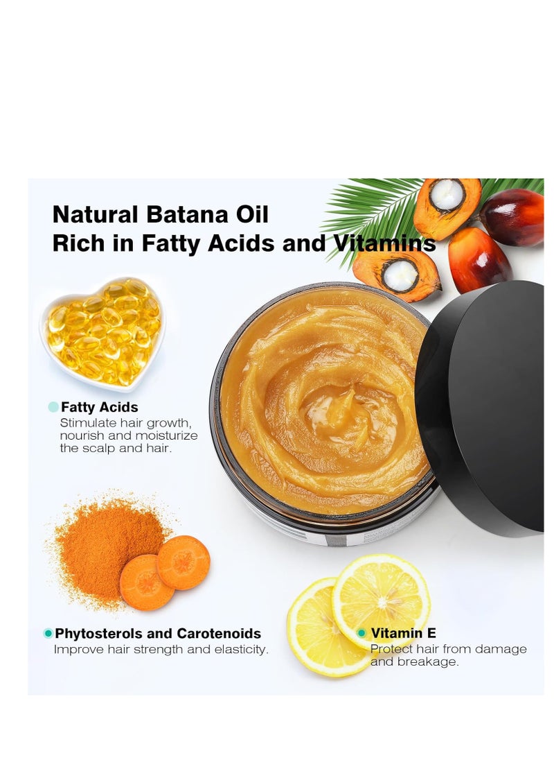 Raw Batana Oil for Hair Growth, 100% Pure Hair Growth Oil, Dr. Sebi Unrefined Batana Oil from Honduras, Prevents hair Loss, Hair Regrowth Treatment for Men Women - 5.3 oz
