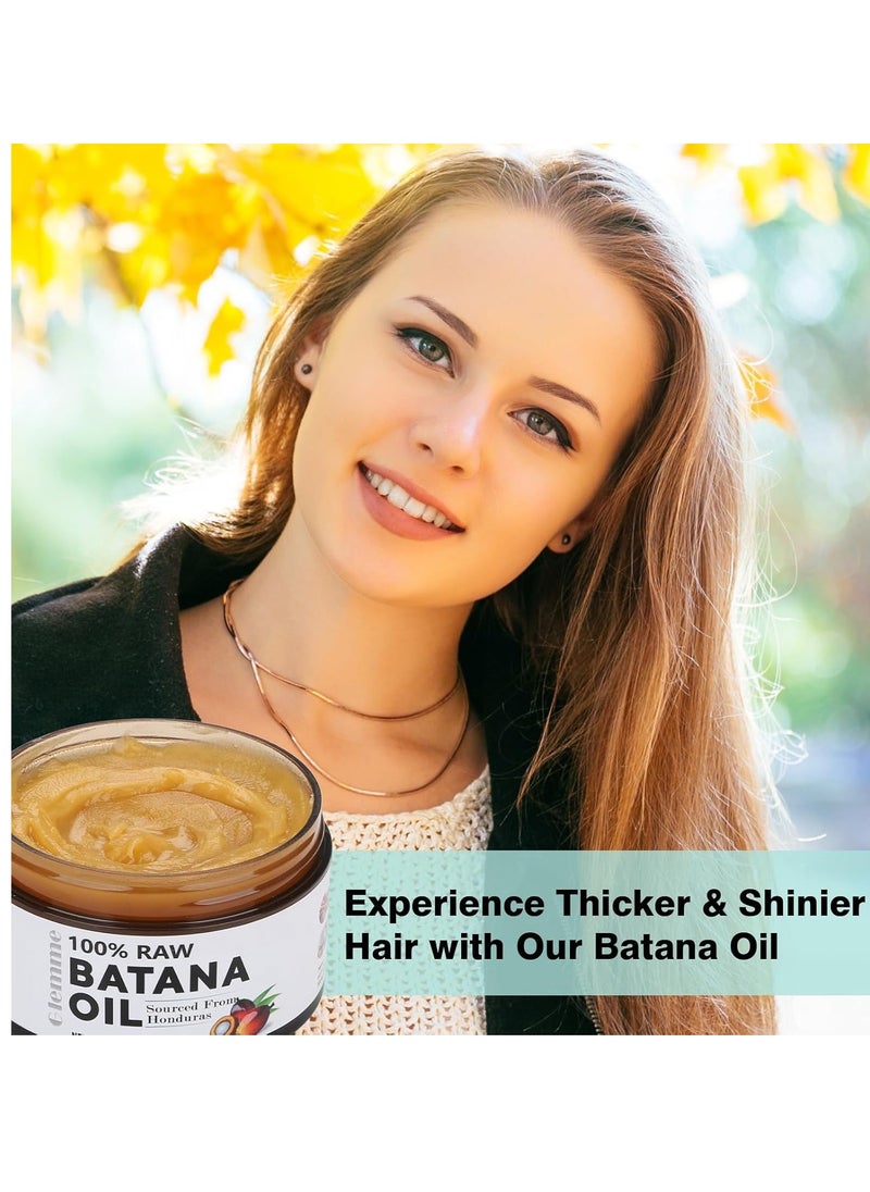 Raw Batana Oil for Hair Growth, 100% Pure Hair Growth Oil, Dr. Sebi Unrefined Batana Oil from Honduras, Prevents hair Loss, Hair Regrowth Treatment for Men Women - 5.3 oz