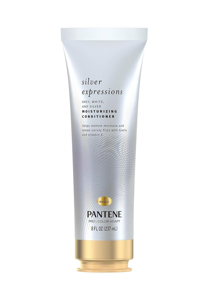 Pantene Silver Expressions Moisturizing Sulfate Free Conditioner, for Gray/SilverWhite Dyed and Color Treated Hair, 8 Fl Oz