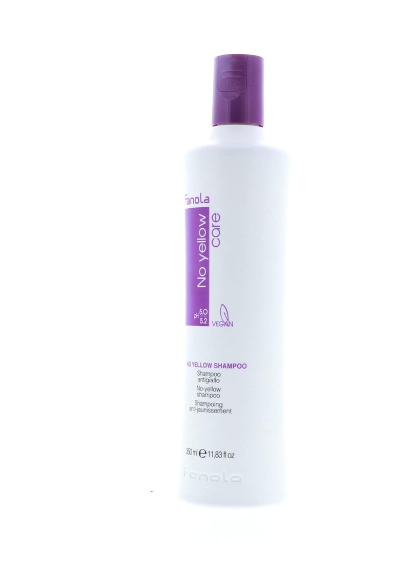Fanola No Yellow Shampoo With Purple Violet Pigments To Eliminate Unwanted Yellow Tones & Brassiness In Platinum, Light Blonde, Gray, Bleached, or Highlighted Hair 11.83oz