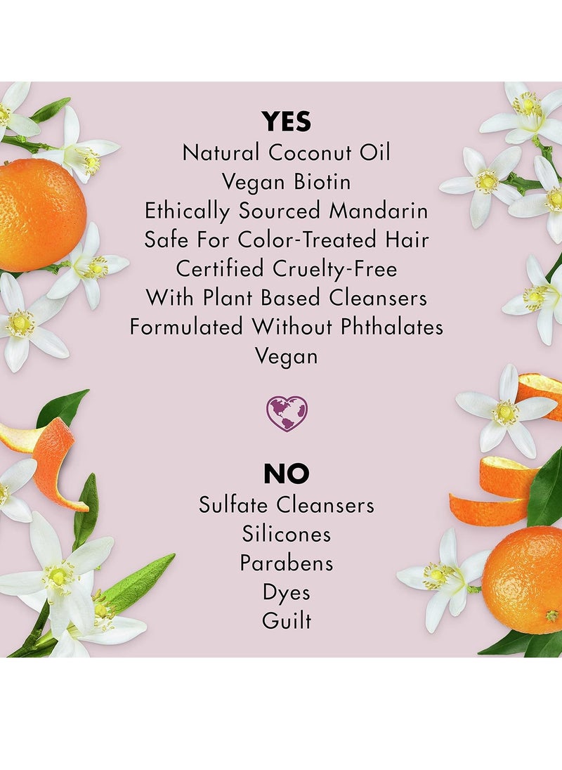 Love Beauty and Planet Sulfate-Free Shampoo Vegan Biotin & Sun-Kissed Mandarin Deep Cleanse, Hydrate, Strengthen, Volumize & Shine 5-in-1 Multi-Benefit Nourishing Shampoo 32 oz