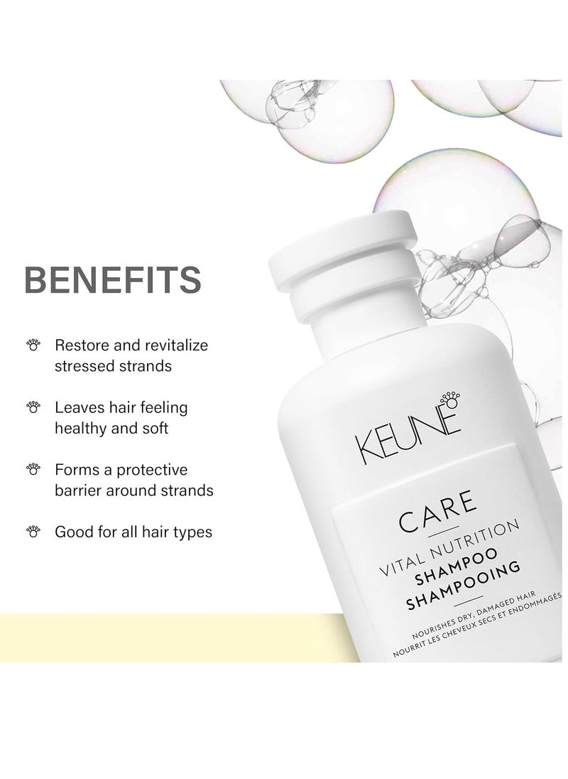 Keune Care Vital Nutrition Shampoo, Intense nourishing & Moisturizing Cleanser for Dry or Damaged Hair, 10.1 Fl Oz