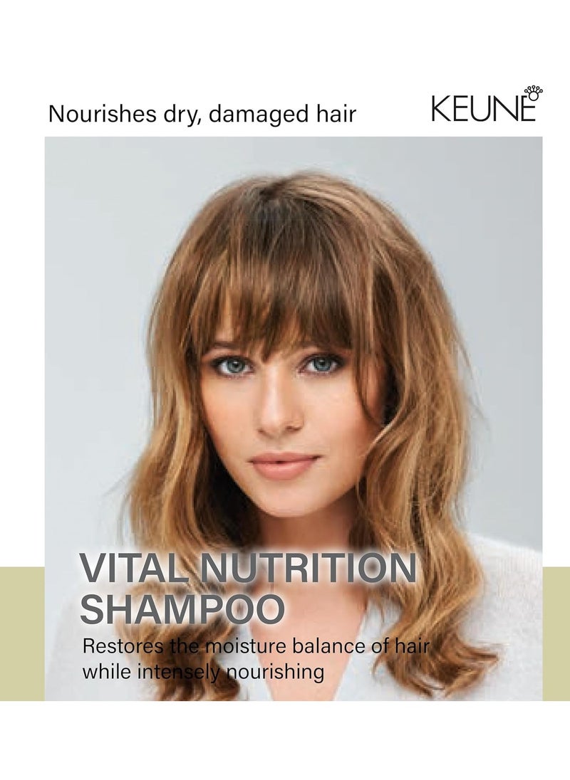Keune Care Vital Nutrition Shampoo, Intense nourishing & Moisturizing Cleanser for Dry or Damaged Hair, 10.1 Fl Oz