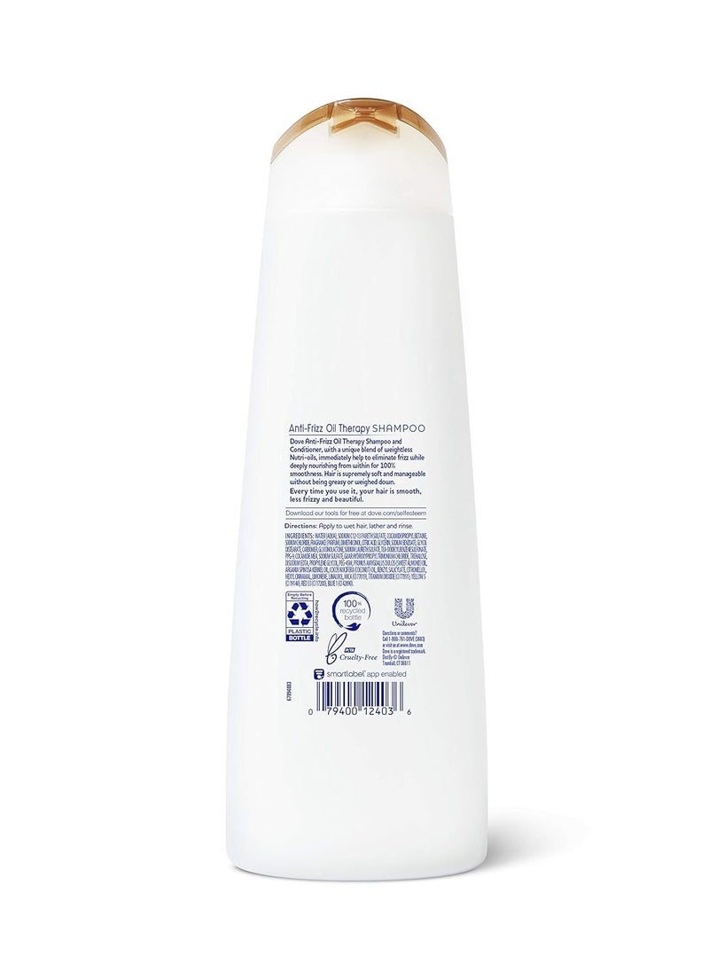 Dove Nutritive Solutions Dry Hair Shampoo for Frizz Control Oil Therapy with Nutri-Oils Moisturizing Shampoo Formula Smooths Hair 12 oz, 4 Count