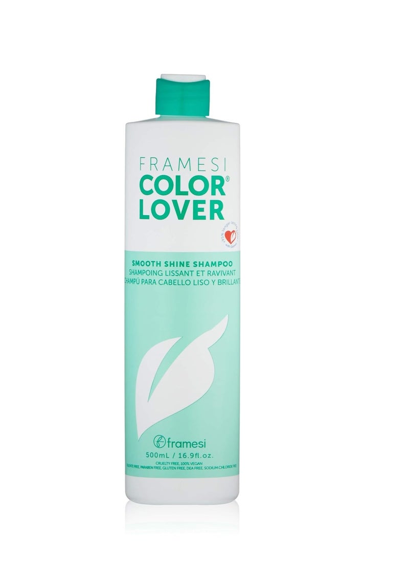 Framesi Color Lover Smooth shine Shampoo, Sulfate Free Shampoo with Quinoa and Aloe Vera, Color Treated Hair