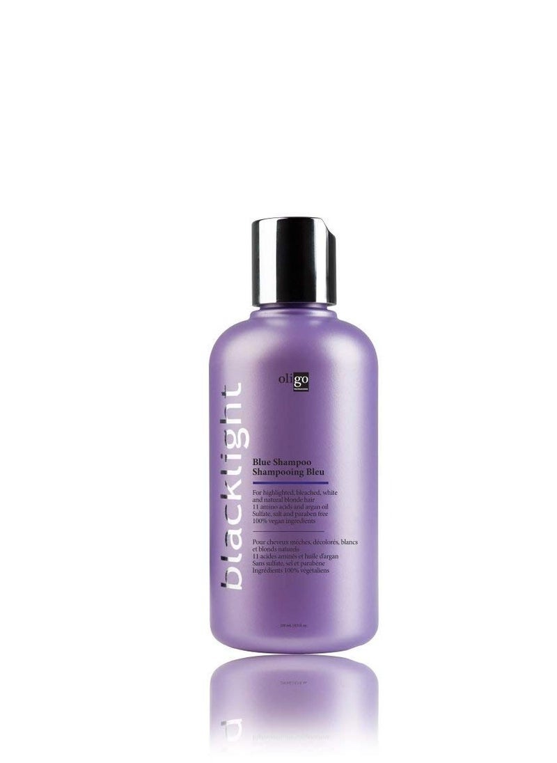 OLIGO PROFESSIONNEL - Blacklight Blue Shampoo - Sulfate-Free Blue Shampoo for Blonde and Color Hair - Revive Treated Hair - Refreshes Faded Highlights - 11 Amino Acids and Moisturizing Formula - 8.5oz