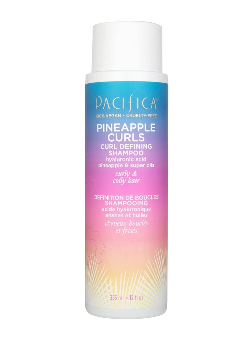 Pacifica Beauty 12.0 Fl Oz Pineapple Curls Curl Enhancing Shampoo - Hydrating & Frizz Control with Argan Oil & Hyaluronic Acid, Vegan + Cruelty Free