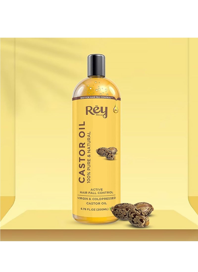 Rey Naturals Cold Pressed Castor Oil, 200ml