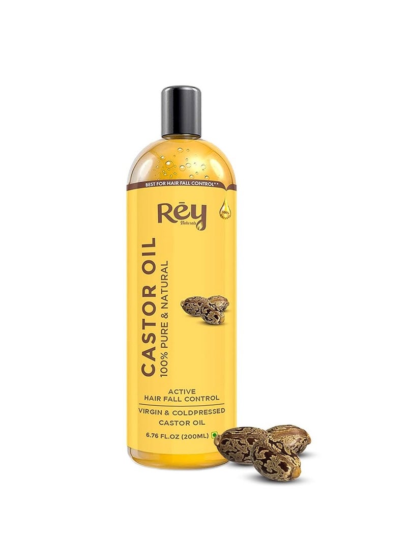 Rey Naturals Cold Pressed Castor Oil, 200ml