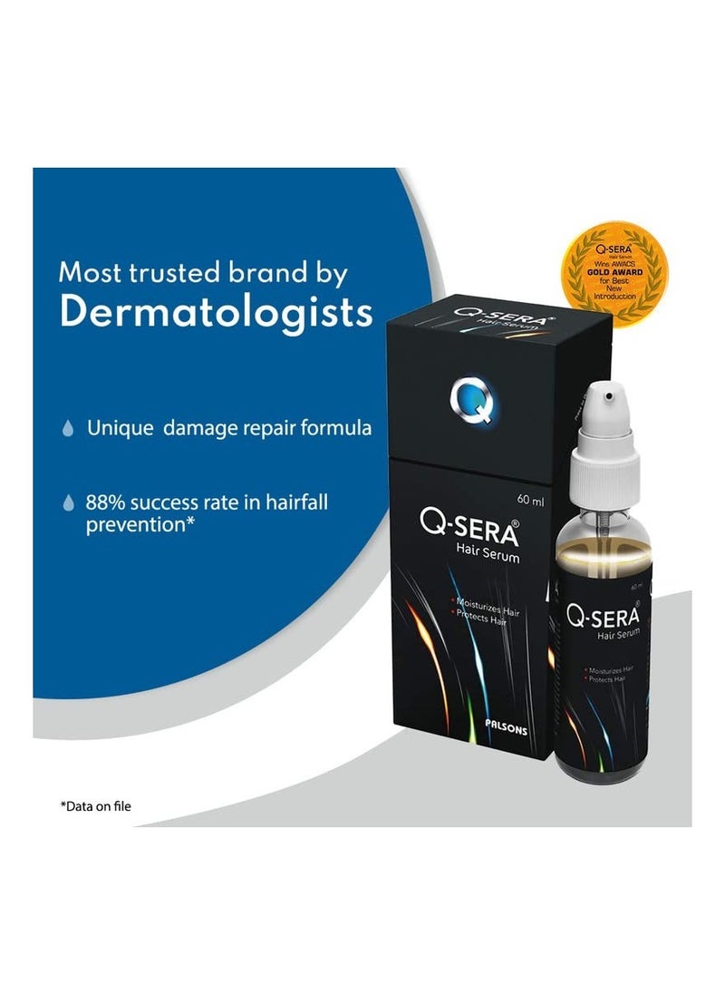 Q-Sera Hair Serum for Thick Hair With Unique Damage Repair Formula With Milk Based Anti-Inflammatory Cytokines for Quick Hair-Fall Control
