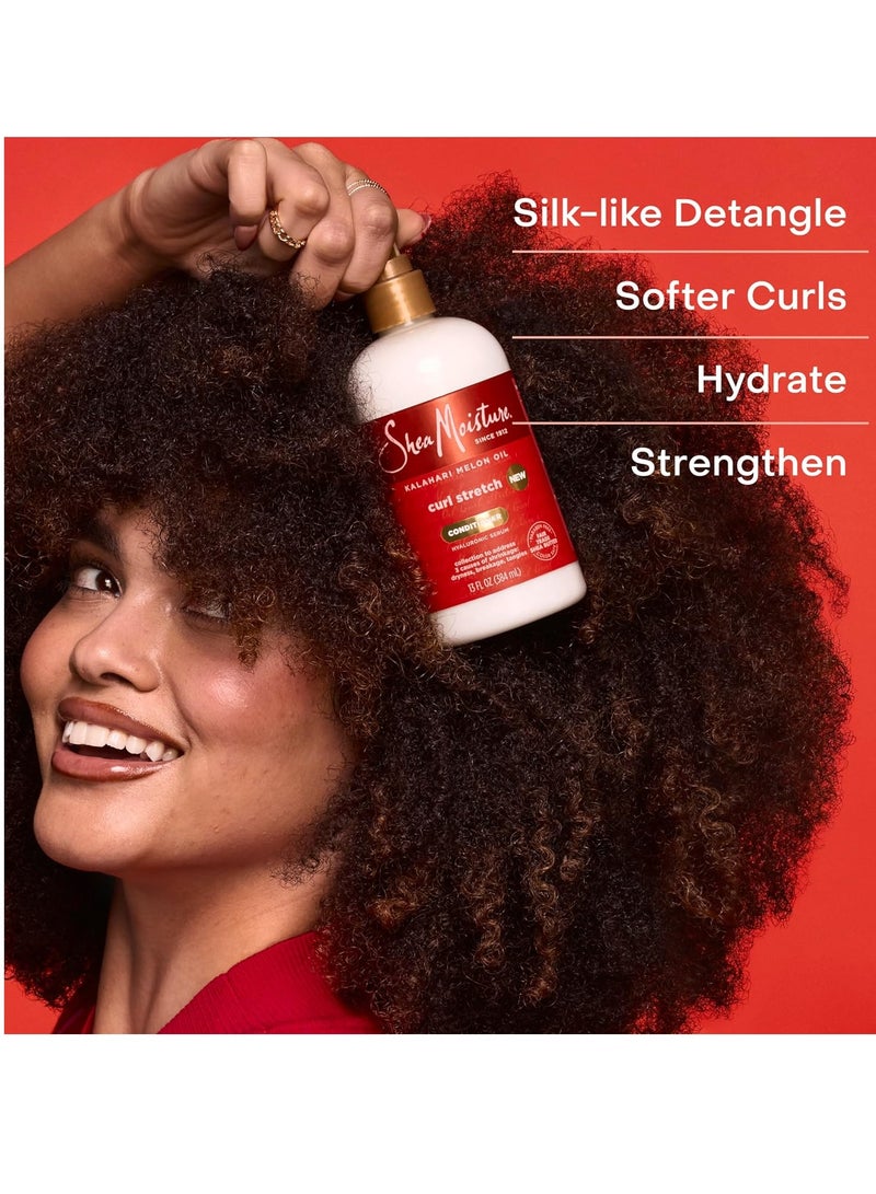 SheaMoisture Curl Stretch Conditioner Kalahari Melon Oil Infused with Hyaluronic Serum, Hydration Hero Deeply Moisturizes and Repairs Damage, for Easy Detangling and Styling 13 Fl Oz