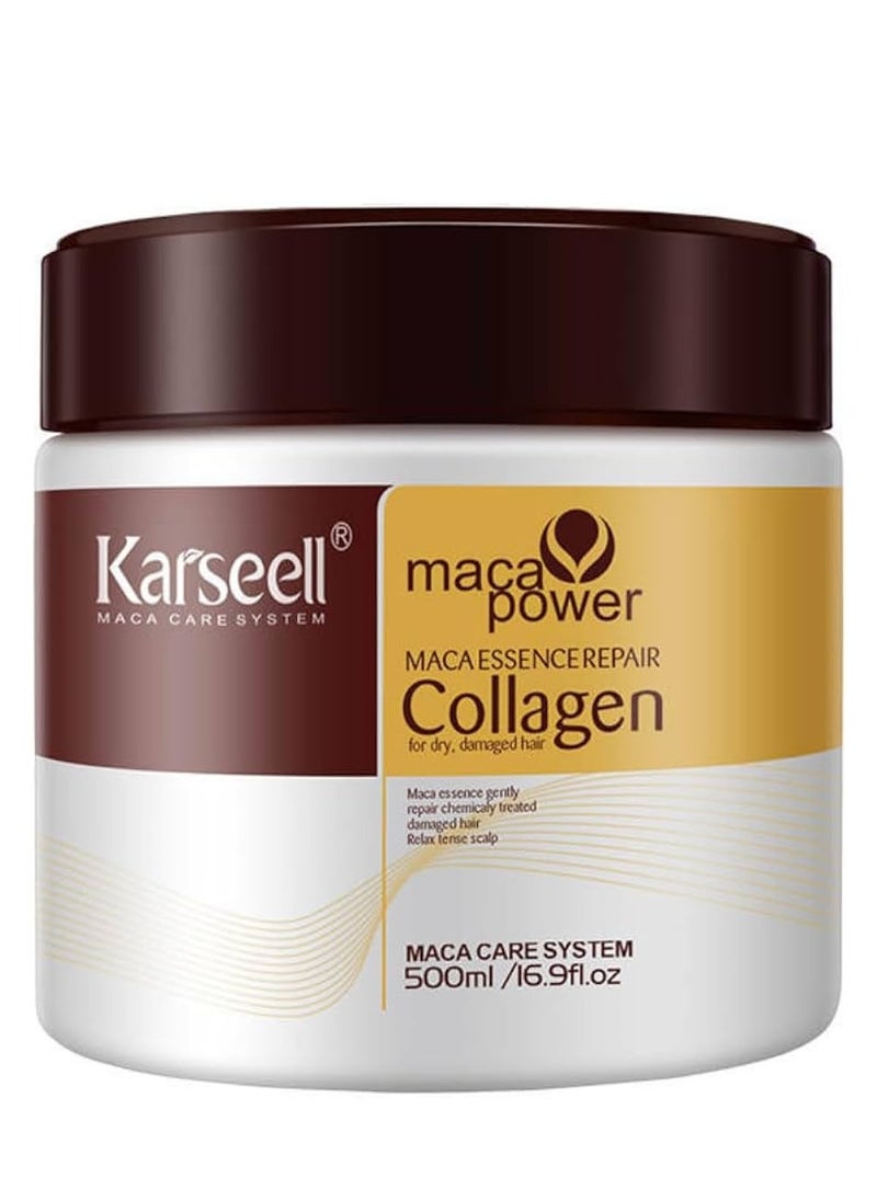 Karseell Collagen Maca Hair Treatment Deep Repair Conditioning Hair Mask for Dry Damaged Hair 16.90 Fl oz 500ml