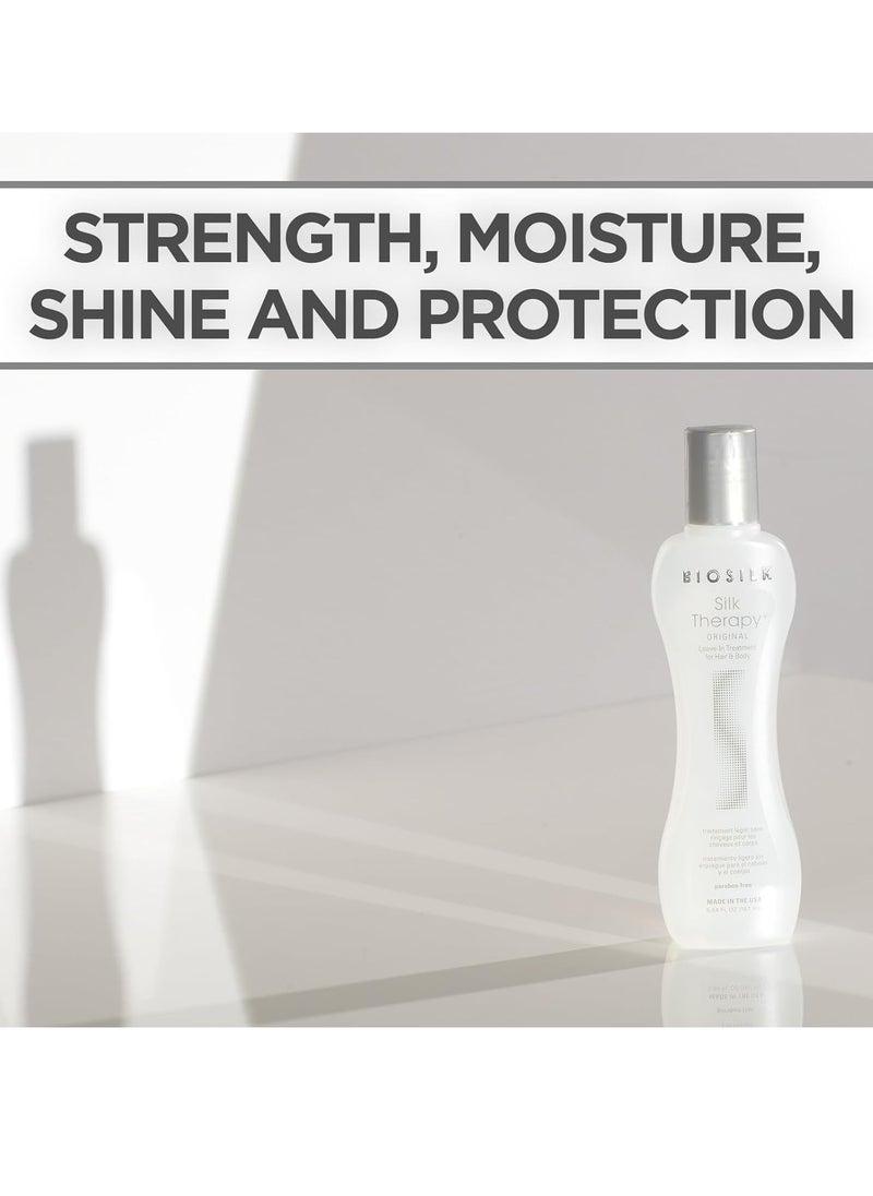 BioSilk Silk Therapy Original, Reconstructing Treatment For Adding Shine & Helping Prevent Split Ends, Sulfate, Paraben, & Cruelty-Free, 5.64 Oz