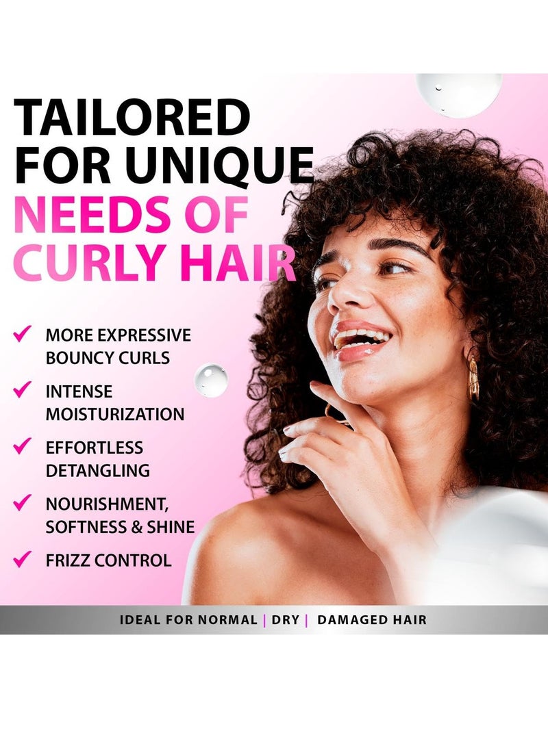 SUNATORIA Curly Hair Mask - Deep Conditioner for Curly Hair - Natural Argan & Keratin Hair Treatment Mask - 8.5 Fl Oz - Repair, Hydrate, Moisturize Dry, Damaged, Wavy & Frizzy Hair