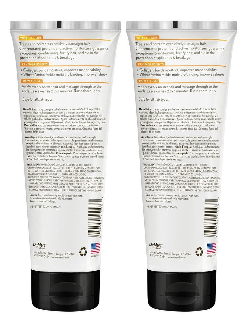Hi-Pro-Pac Hair Mask - Extremely Damaged Hair Repair - (2-Pack) 8 fl oz - Intense Protein Treatment Masque - Deeply Conditions, Fortifies, and Helps Prevent Split Ends and Breakage