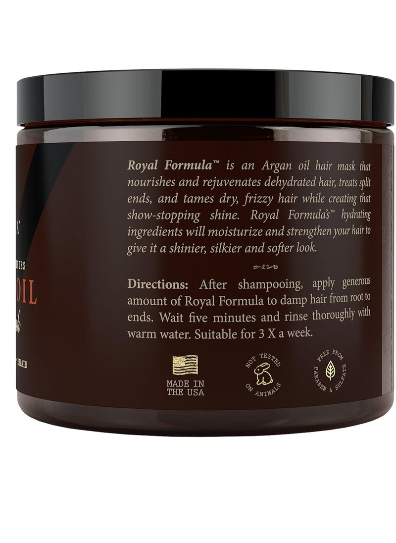 Argan Oil Hair Mask, 100% Organic Argan & Almond Oils - Deep Conditioner, Repair Dry Damaged, Color Treated & Bleached Hair - Hydrates & Stimulates Hair Growth, 8 Oz