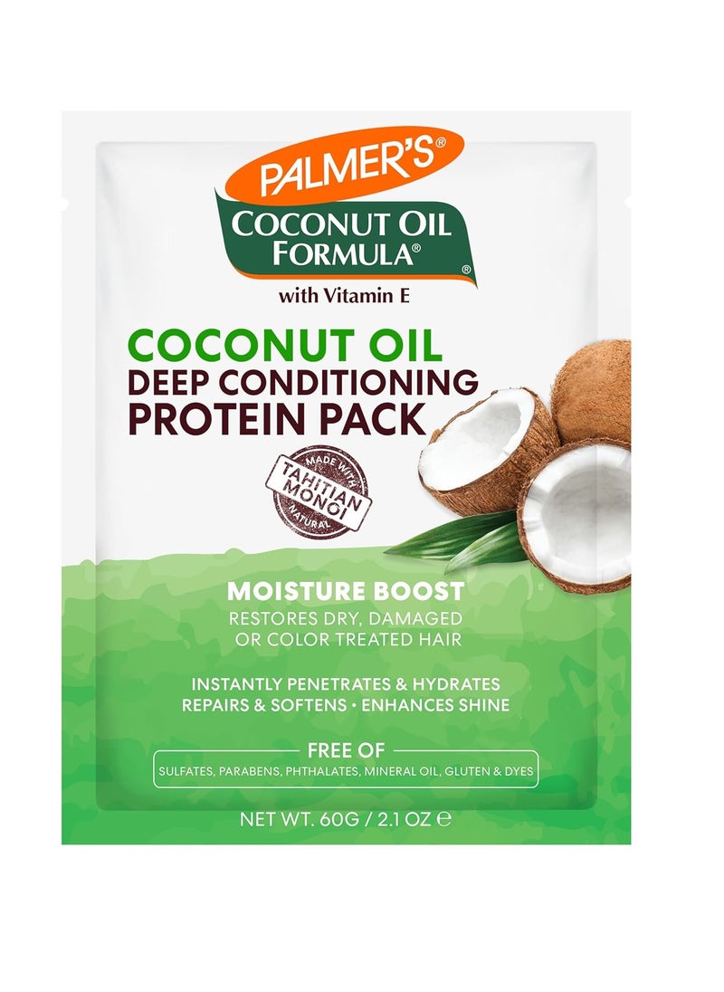 Palmer's Coconut Oil Formula Moisture Boost Protein Pack, Hair Treatment for Dry, Damaged, Over-Processed and Colored Hair, 2.1 Ounce (Pack of 12)