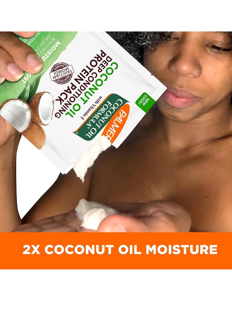 Palmer's Coconut Oil Formula Moisture Boost Protein Pack, Hair Treatment for Dry, Damaged, Over-Processed and Colored Hair, 2.1 Ounce (Pack of 12)