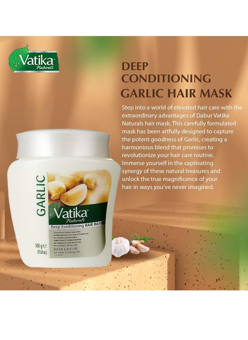 Dabur Vatika Naturals Garlic Hair Mask Conditioning Cream, 500 Gram