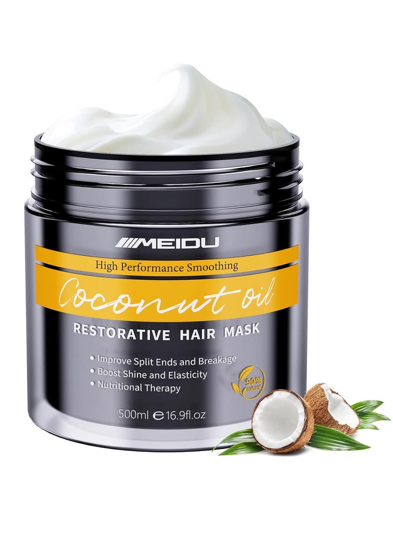Ivnil MEIDU Keratin Hair Mask for Damaged Hair, Hair Treatment Mask for Color Treated Hair Deep Conditioner, Coconut Oil Deep Repair Conditioning for All Hair Types