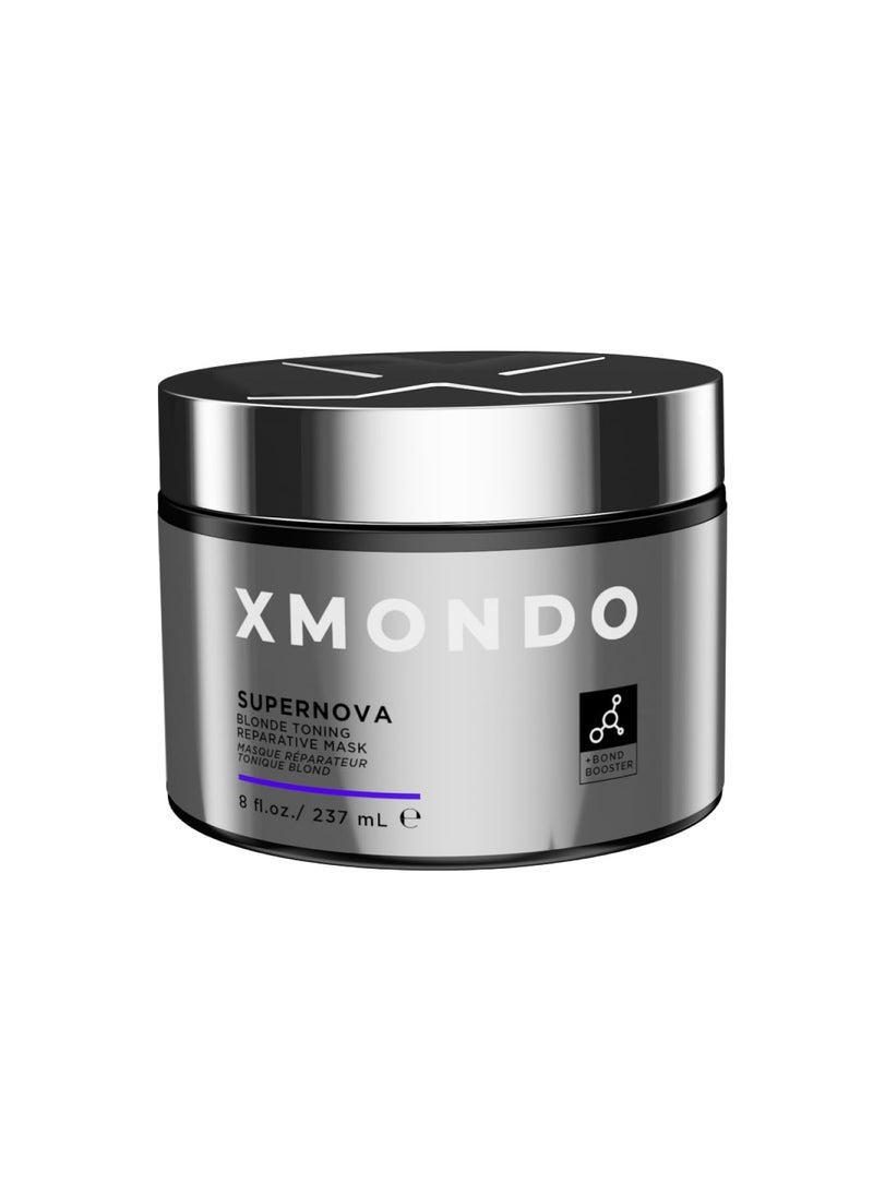 XMONDO Hair Supernova Blonde Toning Reparative Mask | Vegan Formula Reduces Unwanted Brassy & Yellow Tones on Blonde, Highlighted, and Gray Hair | 8 Fl Oz, 1-Pack