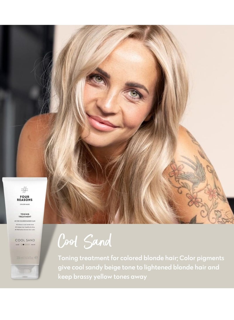 Four Reasons Color Mask – Cool Sand Blonde - (27 Colors) Color Depositing Conditioner, Toning Treatment, Tone & Enhance Color-Treated Hair - Semi Permanent Hair Dye, Vegan and Cruelty-Free, 6.76 fl oz