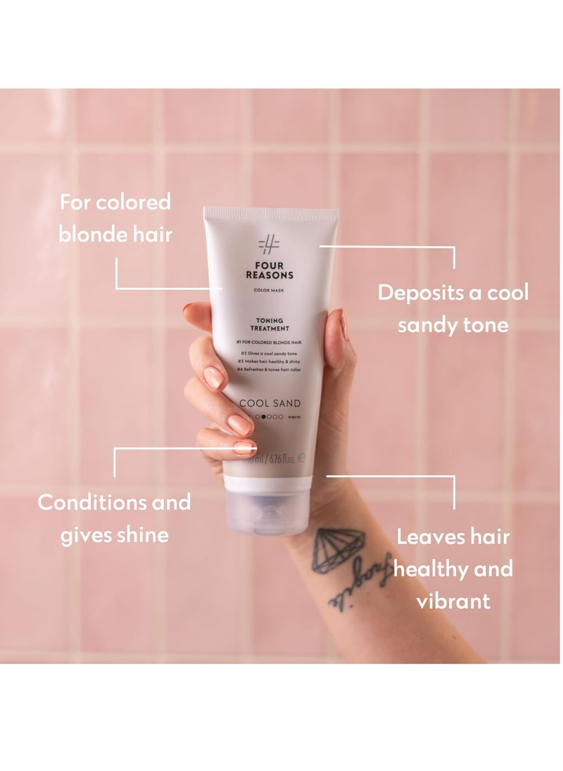 Four Reasons Color Mask – Cool Sand Blonde - (27 Colors) Color Depositing Conditioner, Toning Treatment, Tone & Enhance Color-Treated Hair - Semi Permanent Hair Dye, Vegan and Cruelty-Free, 6.76 fl oz