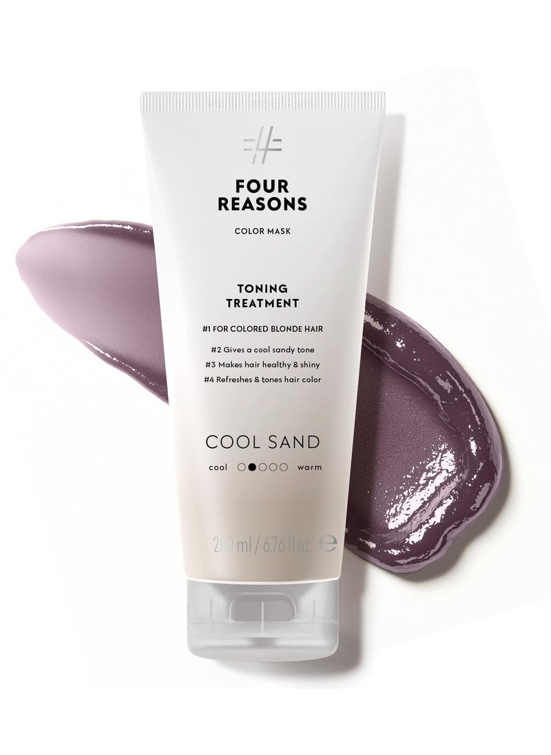 Four Reasons Color Mask – Cool Sand Blonde - (27 Colors) Color Depositing Conditioner, Toning Treatment, Tone & Enhance Color-Treated Hair - Semi Permanent Hair Dye, Vegan and Cruelty-Free, 6.76 fl oz