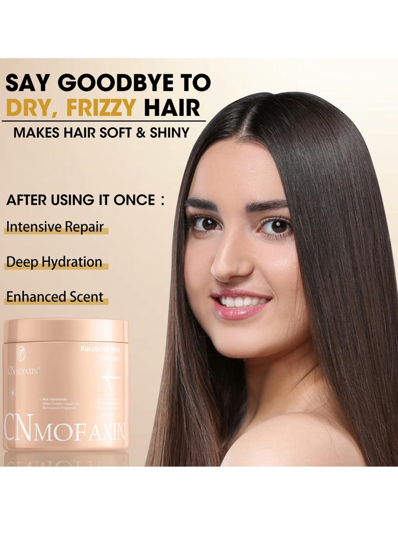 Keratin Hair Mask & Deep Conditioner, Hydrating & Deep Conditioning Repair with Wheat Protein & Argan Oil for Dry, Damaged, or Color-Treated Hair, Anti-Frizz Hair Treatment - 17.5 Oz.