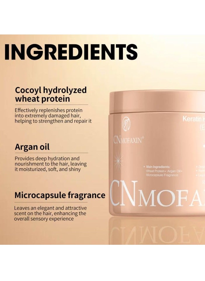 Keratin Hair Mask & Deep Conditioner, Hydrating & Deep Conditioning Repair with Wheat Protein & Argan Oil for Dry, Damaged, or Color-Treated Hair, Anti-Frizz Hair Treatment - 17.5 Oz.